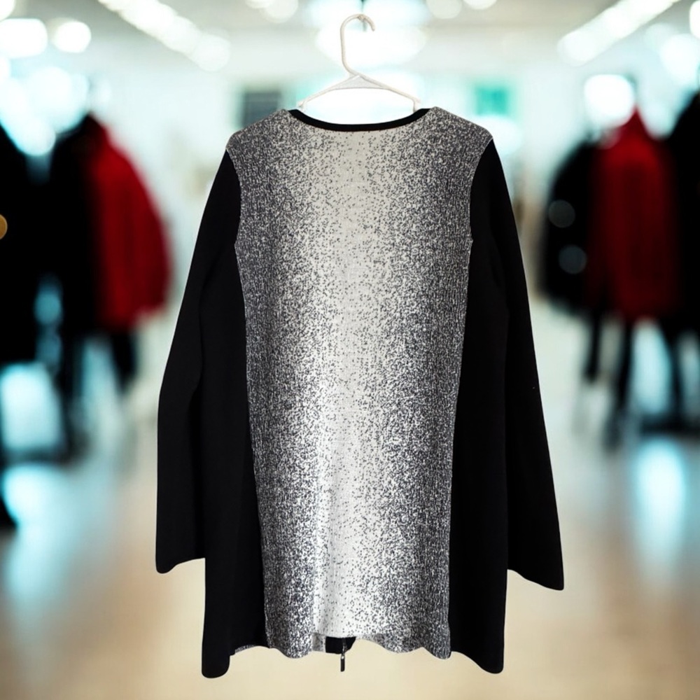 Chico's Black and white Knit Cardigan 100% Wool - Picture 5 of 9